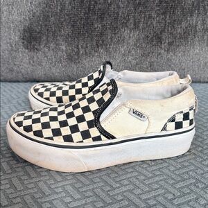 Vans Slip-On Platform Sneakers - Black & White Checkerboard